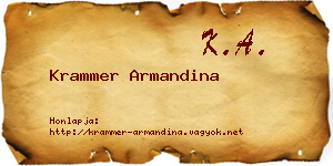 Krammer Armandina névjegykártya
